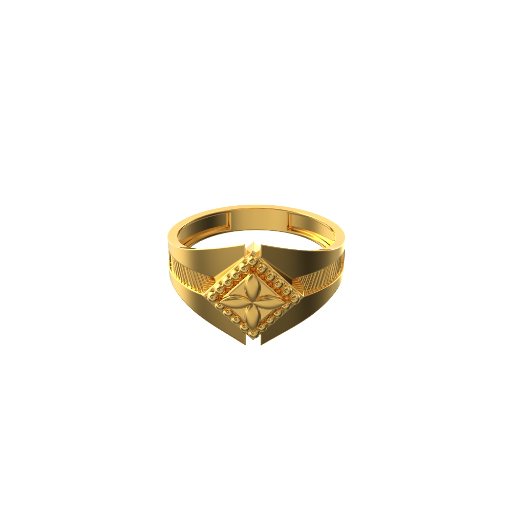 Floral Gold Mens Ring