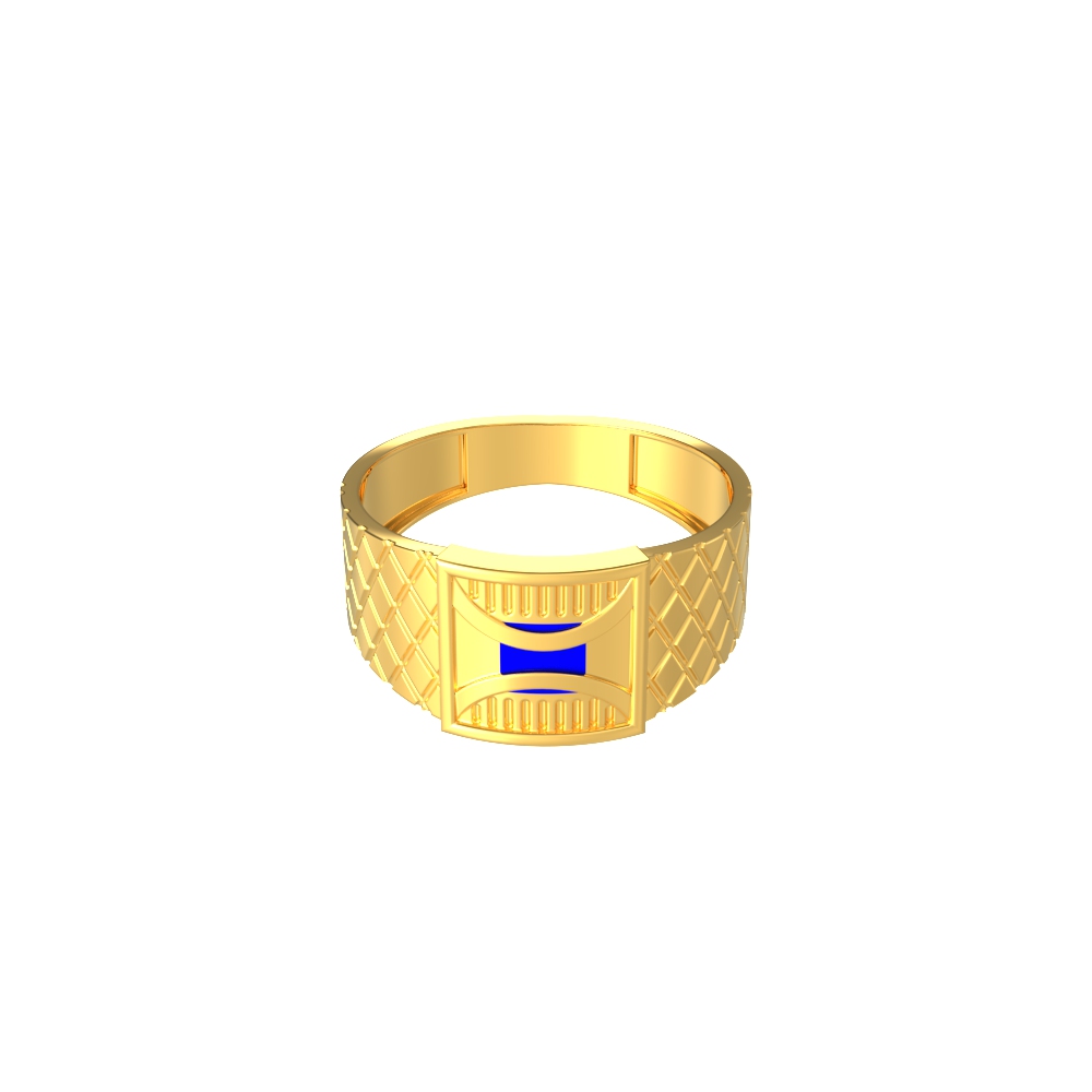 Geometric Gold Mens Ring