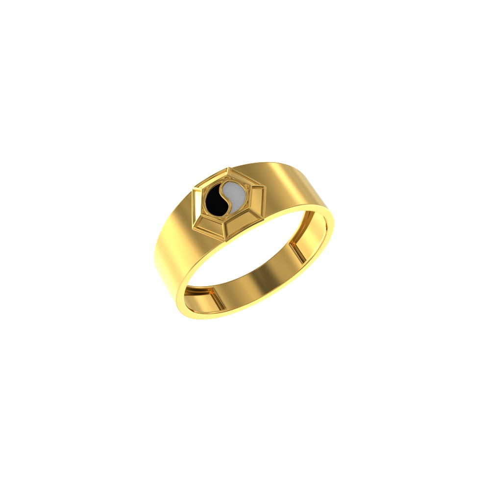 Hallow Hectagon Mens Gold Ring Chennai