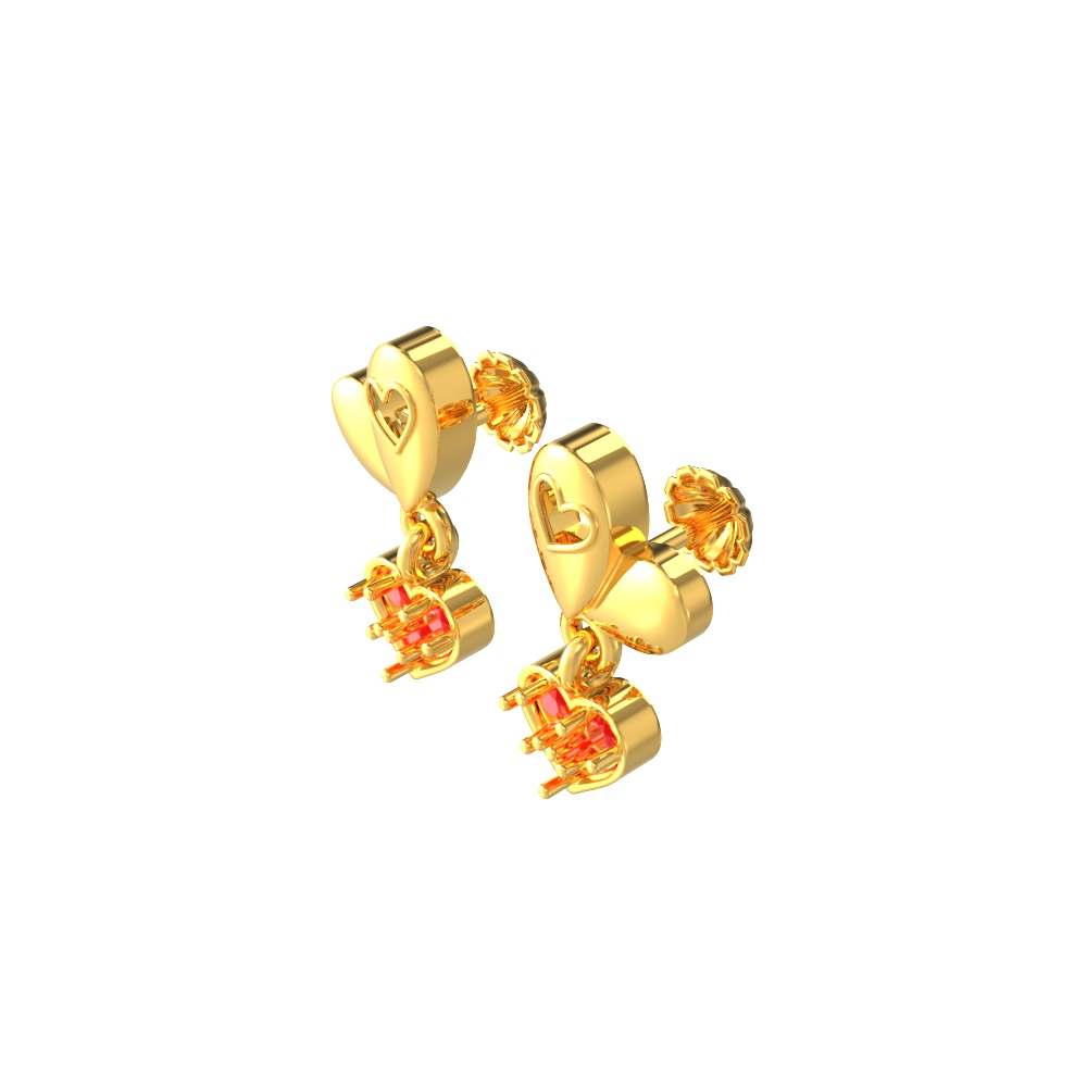 Heart Design Gold Earring Chennai