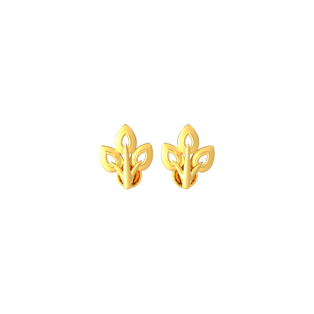 Natural Design Gold Earrings