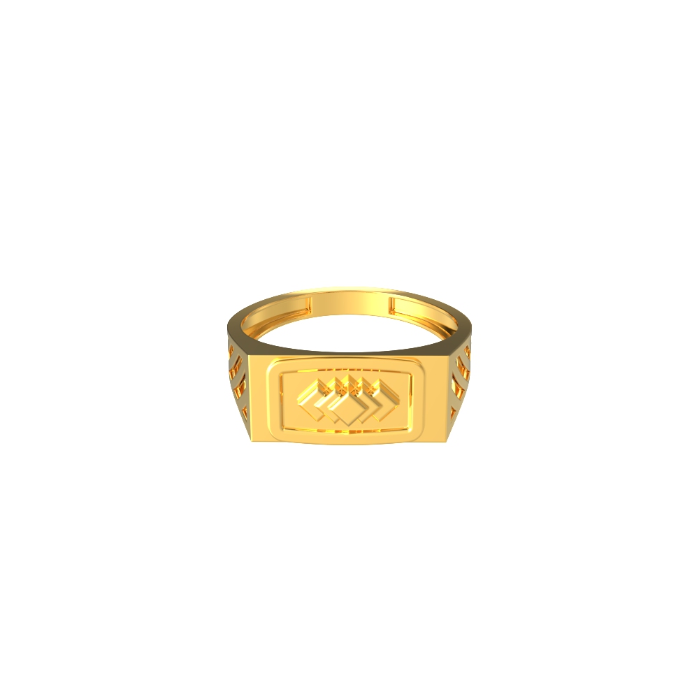 Rectangle Shape Mens Gold Ring