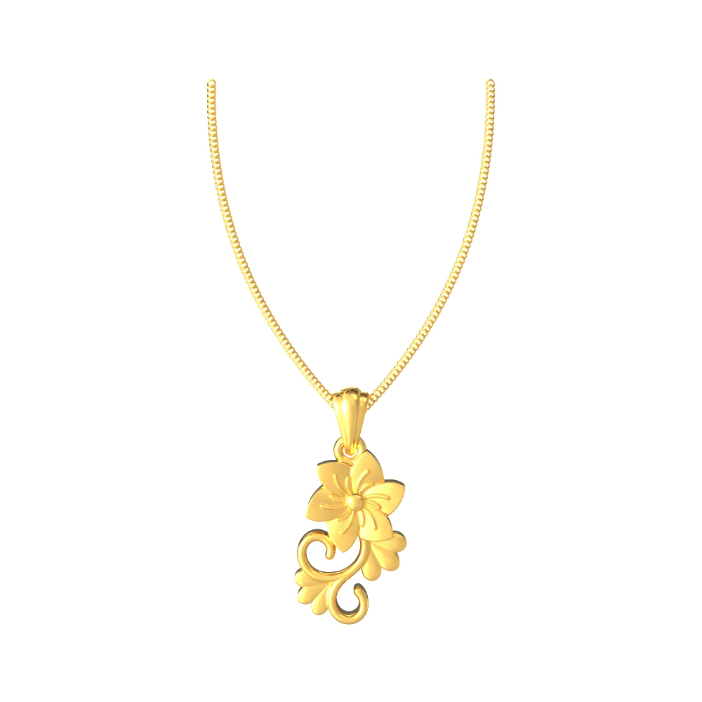 Yellow Gold Floral Design Pendant