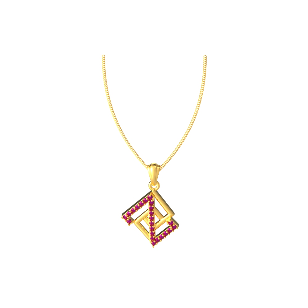 Artistic Geometric Square Pendant