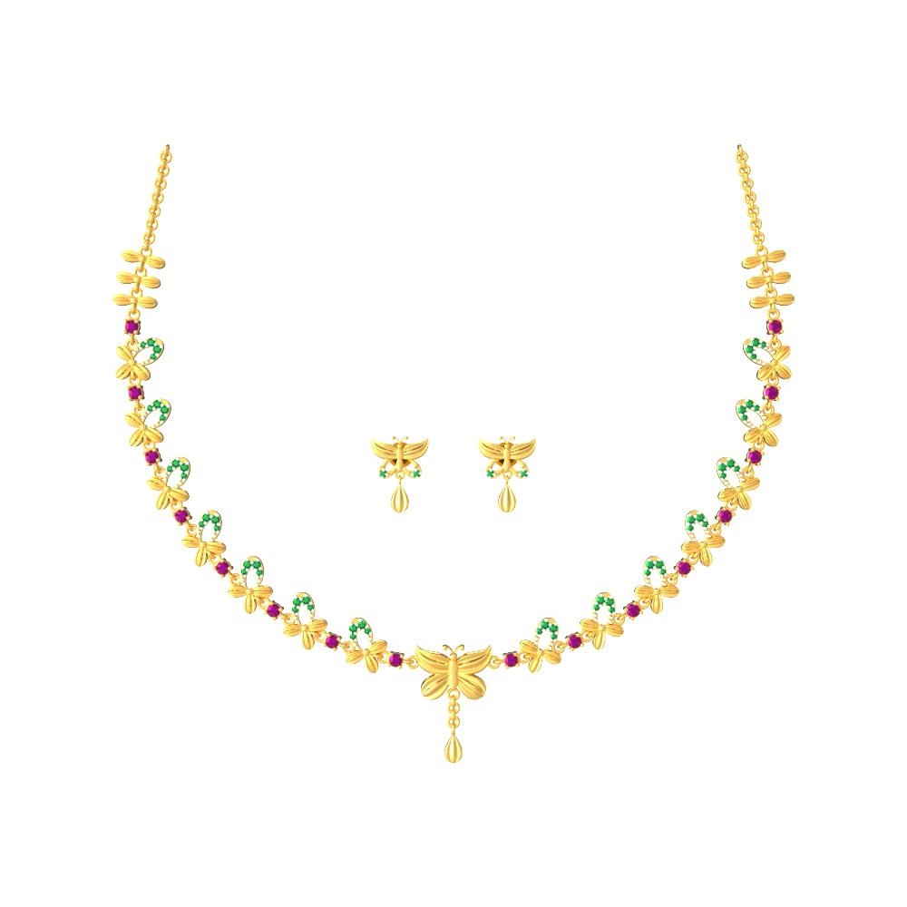 Butterfly-Bliss-Gold-Necklace-Set