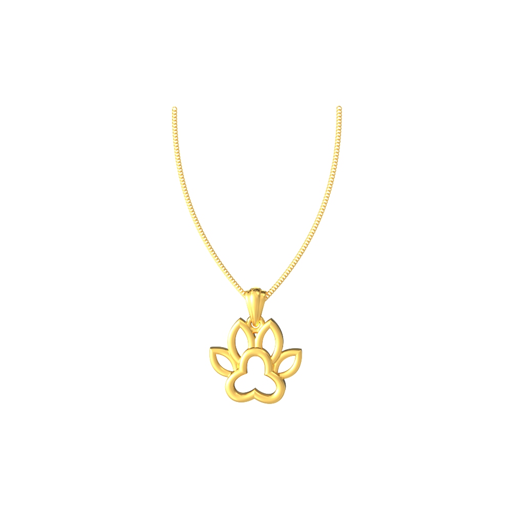 Gold Animal Paw Shape Pendant