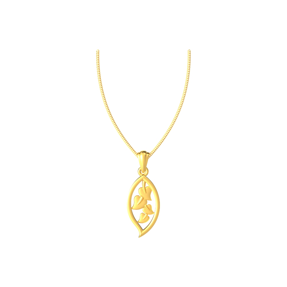 Golden Leaf Charm Pendant