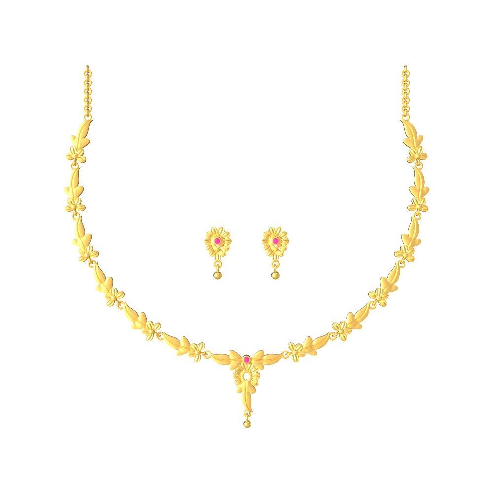Golden-Petals-Necklace-Set