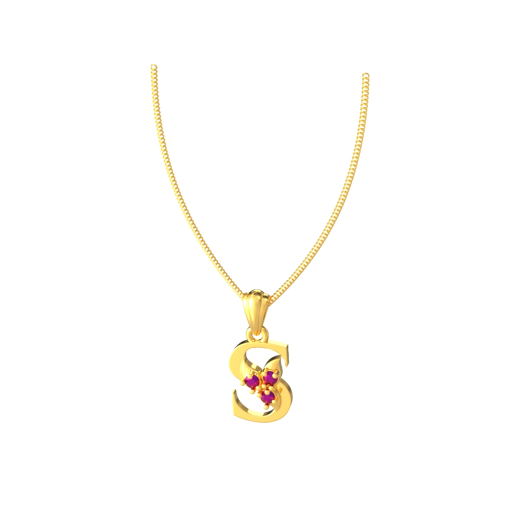 Shimmering S Initial Pendant