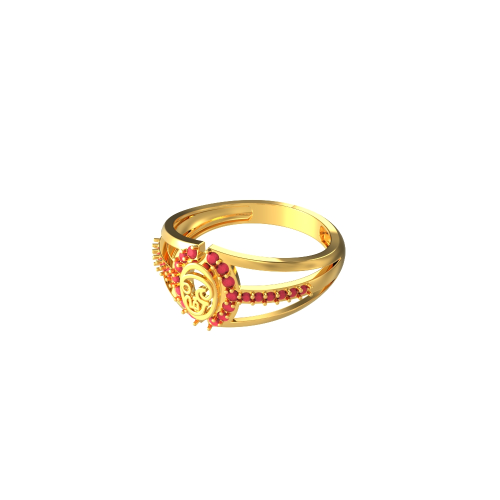 Tamil Om Stone Men's Ring-new