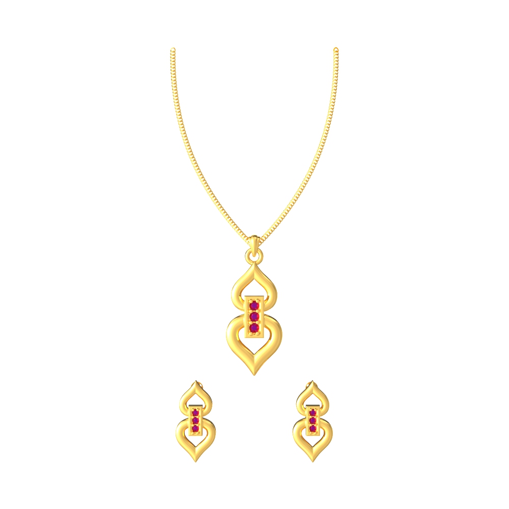 Dynamic curve line pattern pendant set