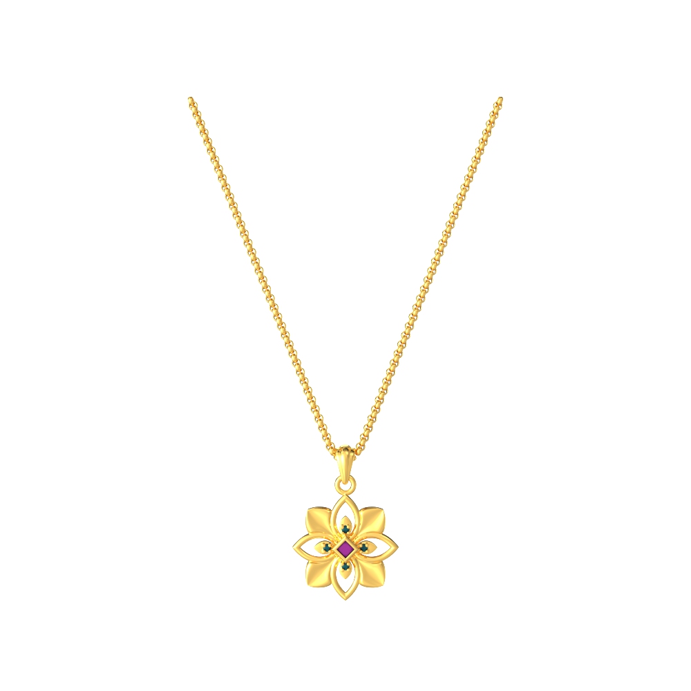 Golden bloom flower design pendant