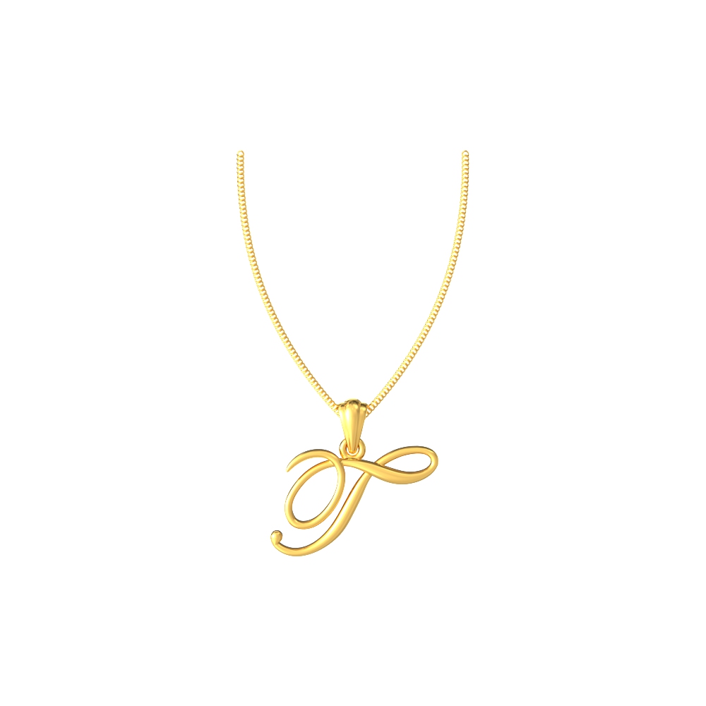 Trendy Gold T Pendant
