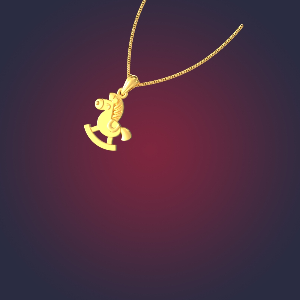 Delicate Gold Horse Pendant Chennai