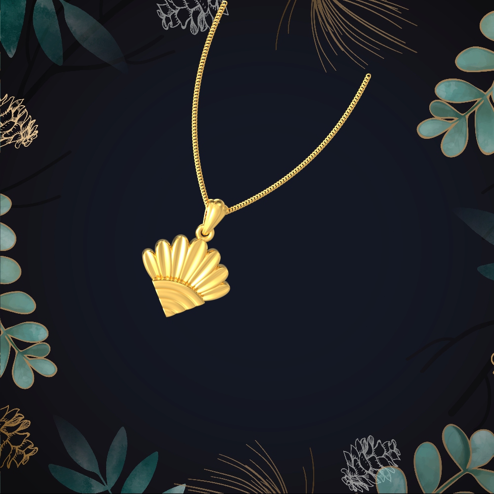 Floral Leaf Gold Pendant Chennai