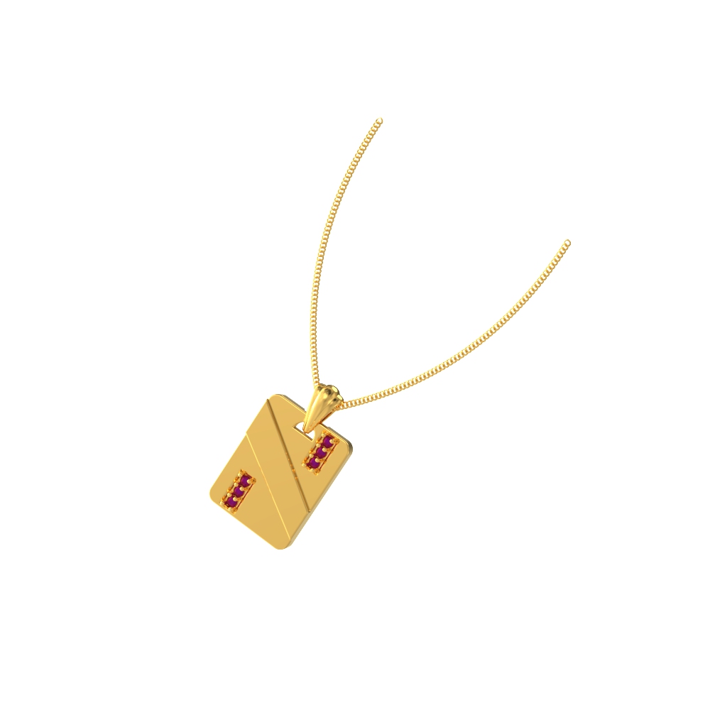 Gold Square Pendant Necklace Chennai