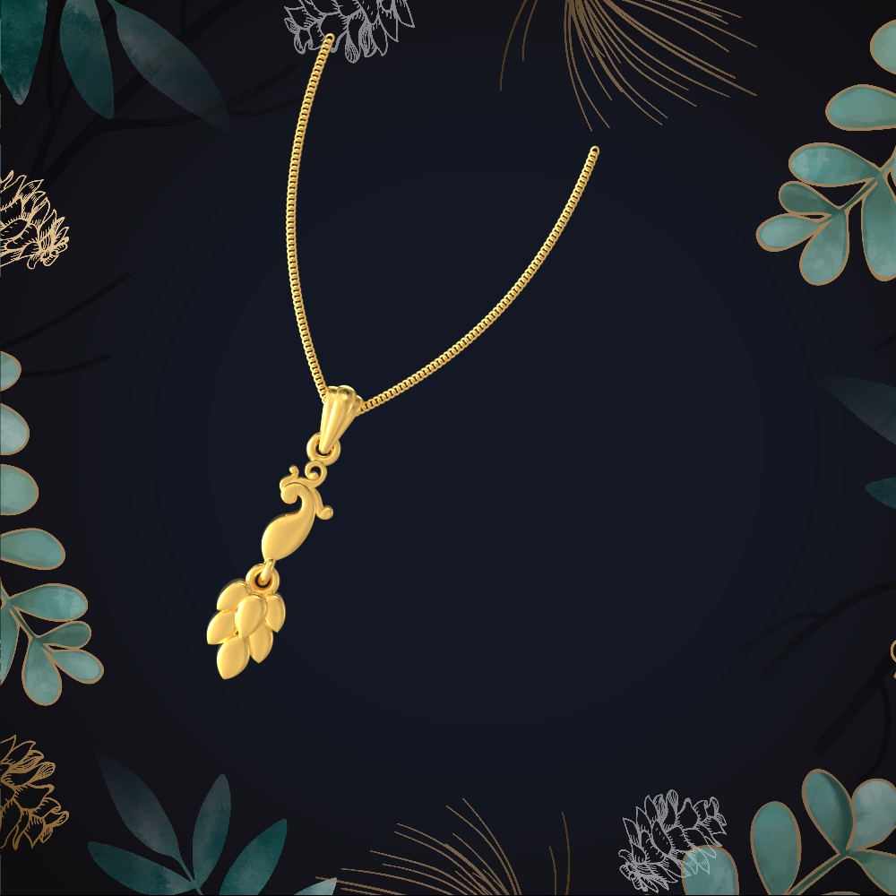Majestic Peacock Gold Pendant Chennai