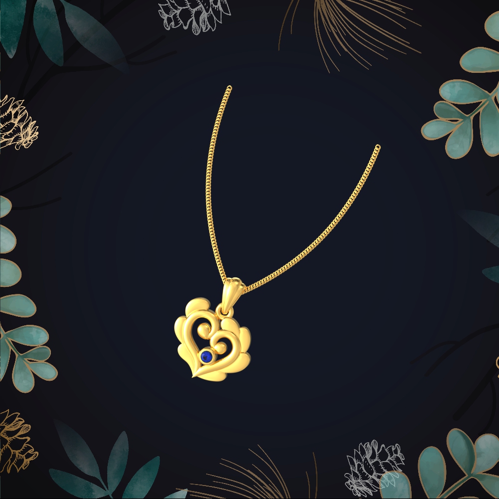 Modern Gold Curvy Pendant Chennai