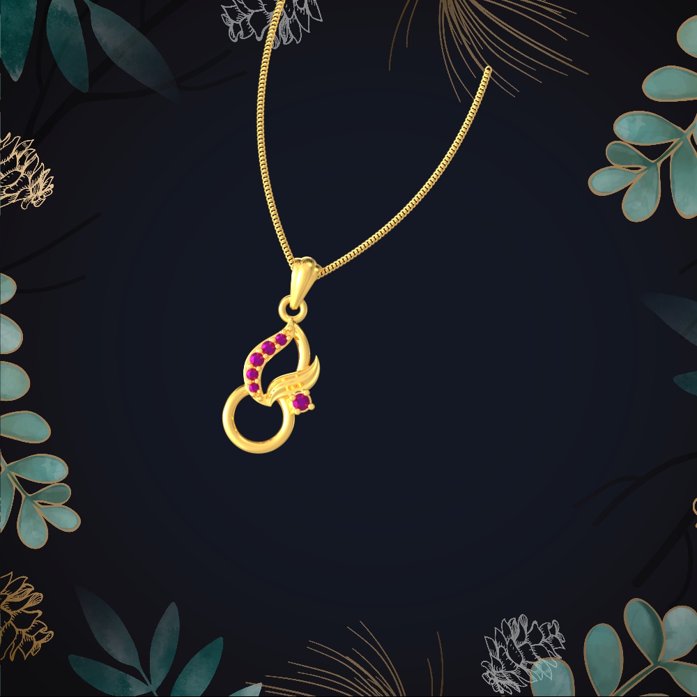 Modern Pattern Gold Pendant Chennai