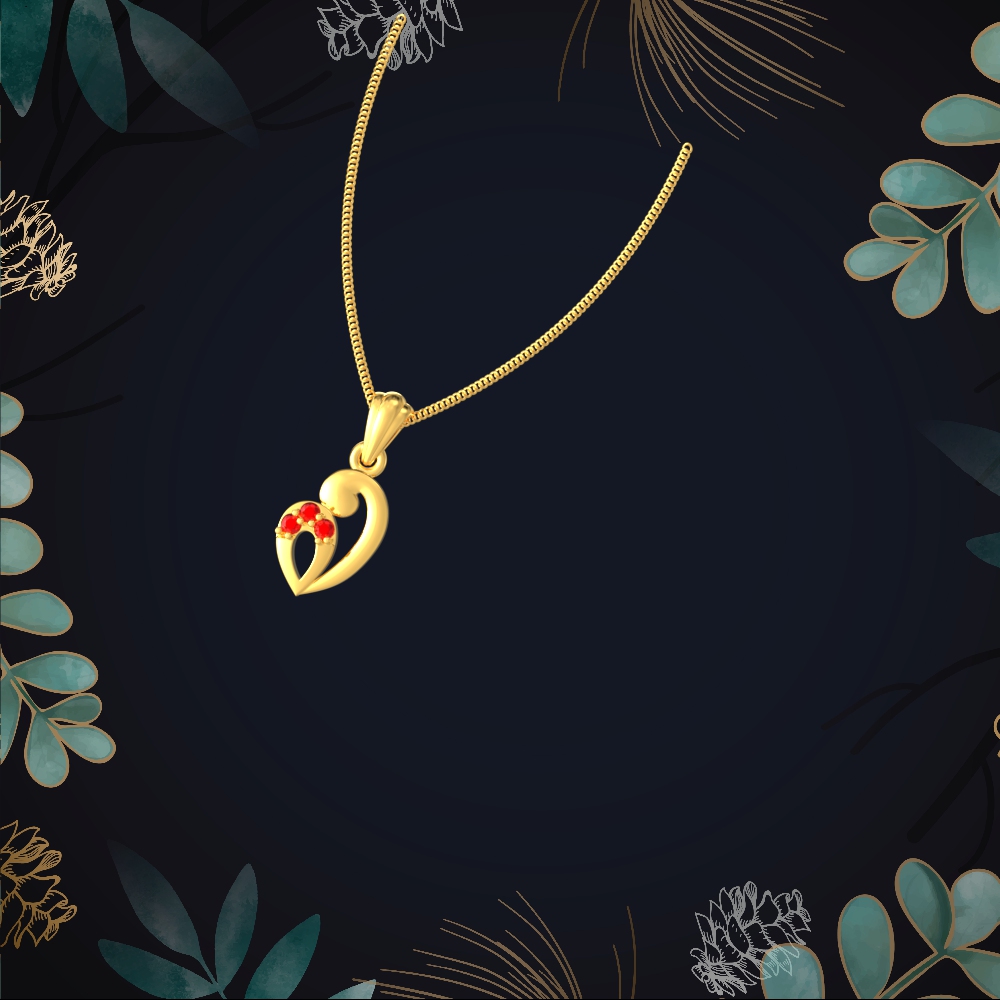 Stylish Gold Curve Pendant Chennai